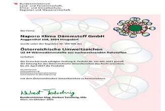 Dieses Bild zeigt die Urkunde des österreichischen Umweltzeichen
