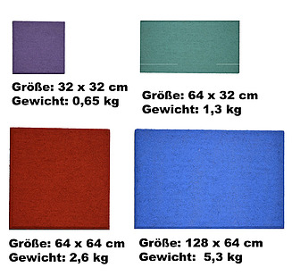 Größen römischer Verband Dieses Bild zeigt die Größen der Akustikplatten für den römischen Verband