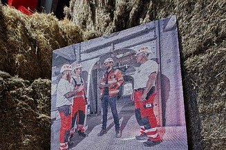 bedruckte Platte Dieses Bild zeigt eine bedruckte Naporo- Hanfplatte